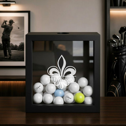 Tropical Coastal Personalized Golf Ball Shadow Box Display Case