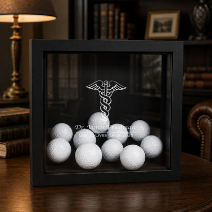 Medical Professionals Personalized Golf Ball Shadow Box Display Case