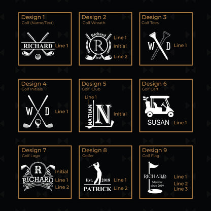 Golf Personalized Oval Slate & Wood Cheese Board