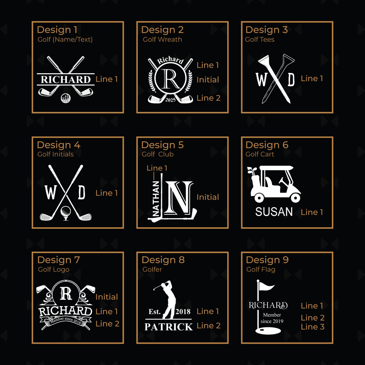 Golf Personalized Classic Whiskey Decanter with Glasses Gift Set