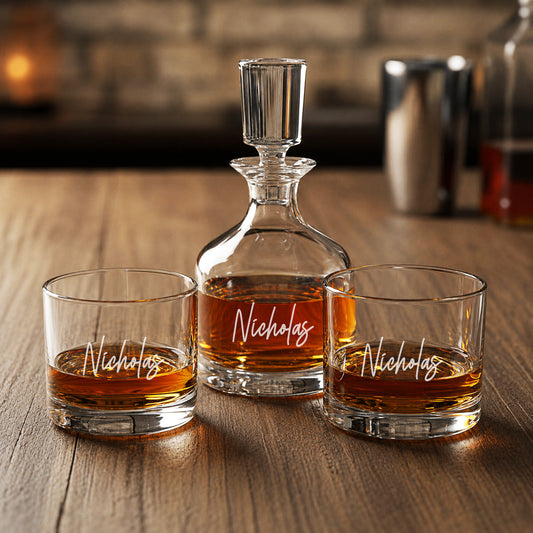 Signature Collection Personalized Duet 8.5 oz. Stacking Decanter Set