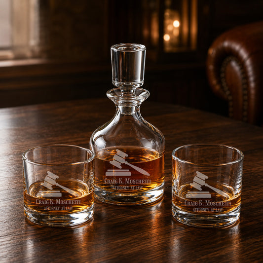 Lawyer Personalized Duet 8.5 oz. Stacking Decanter Set