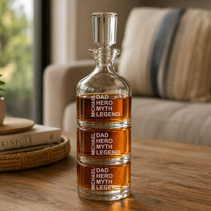 Dad Personalized Duet 8.5 oz. Stacking Decanter Set