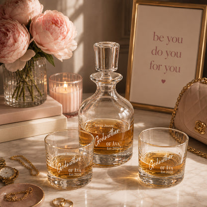 Godmother Personalized Duet 8.5 oz. Stacking Decanter Set