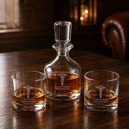 Medical Professionals Personalized Duet 8.5 oz. Stacking Decanter Set