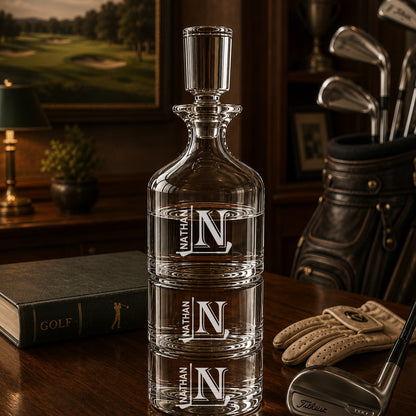 Golf Personalized Duet 8.5 oz. Stacking Decanter Set