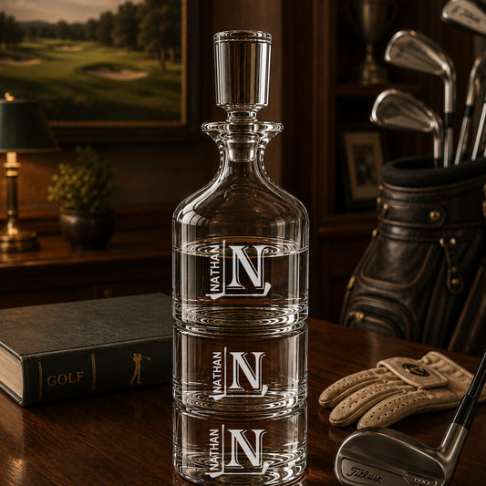 Golf Personalized Duet 8.5 oz. Stacking Decanter Set
