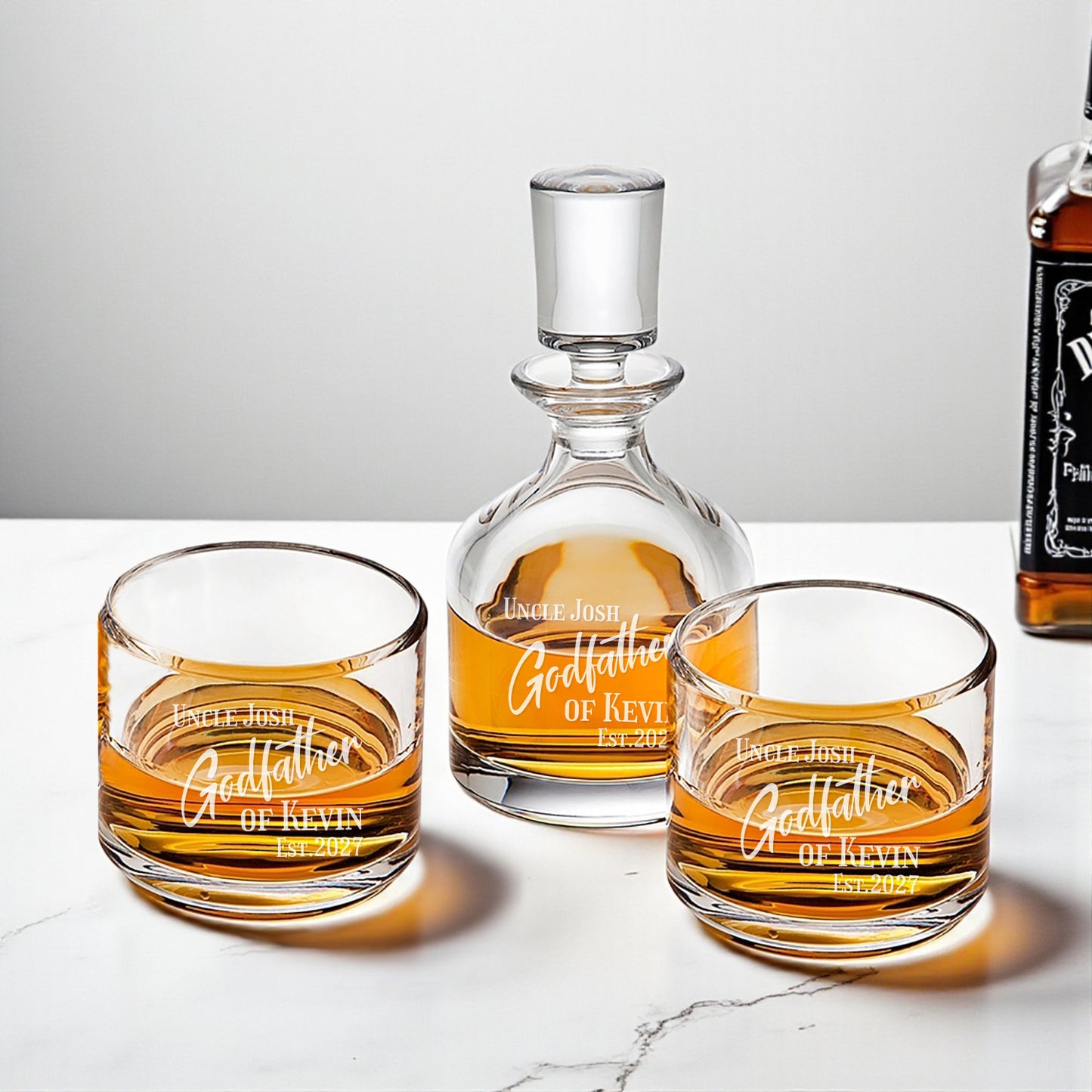 Godfather Personalized Duet 8.5 oz. Stacking Decanter Set