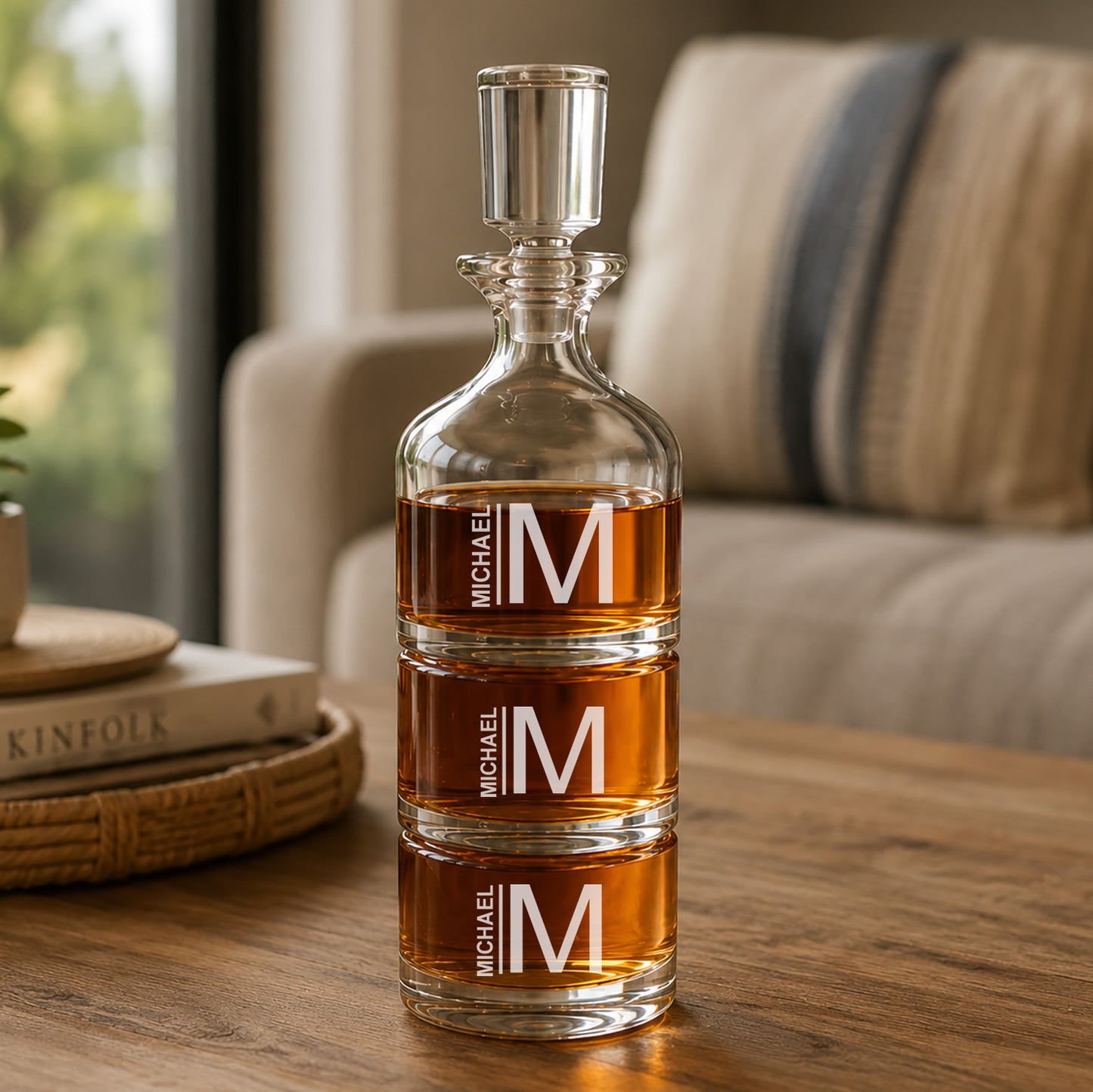 Groomsmen Personalized Duet 8.5 oz. Stacking Decanter Set