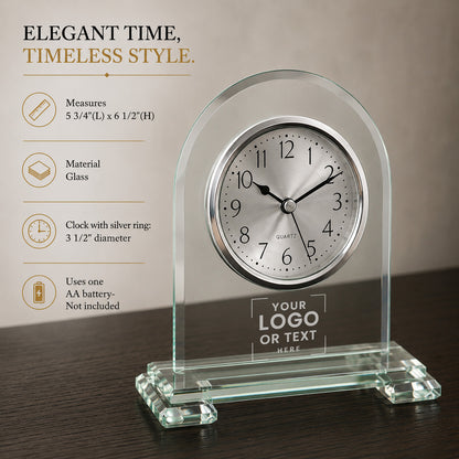 Barber Personalized Arch Glass Desk Clock