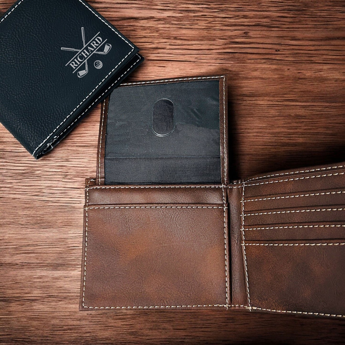 Golf Personalized Leather Bi-Fold Wallet
