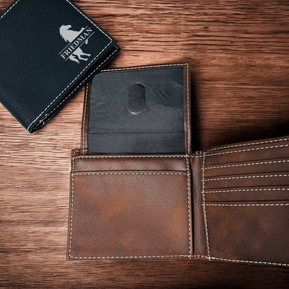 Equestrian Horse Personalized Leather Bi-Fold Wallet