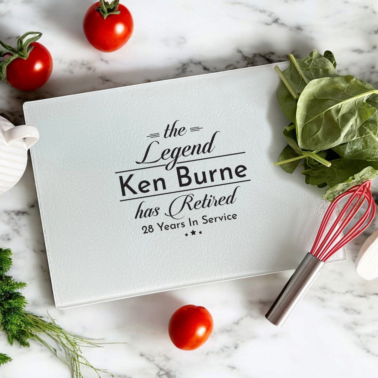 The Legend Has Retired Personalized Glass Cutting Board