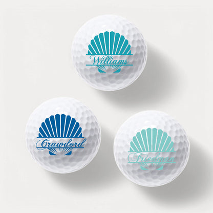 Seashell Personalized Golf Ball Gift Set