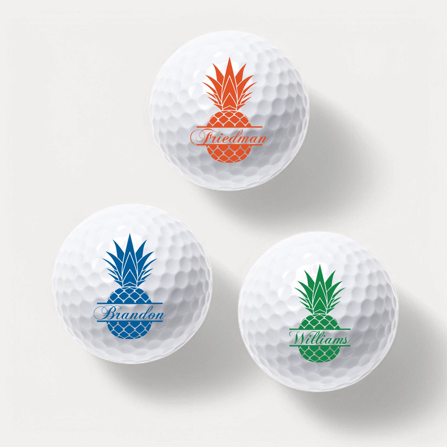 Pineapple Personalized Golf Ball Gift Set