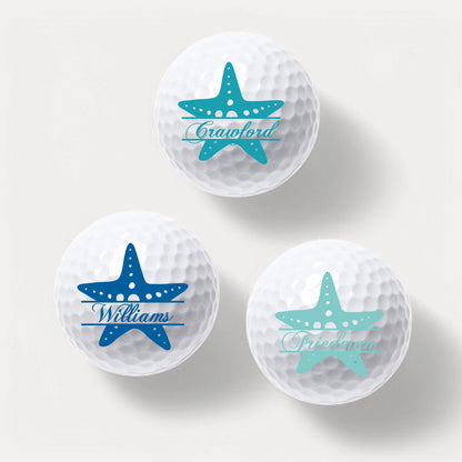 Starfish Personalized Golf Ball Gift Set