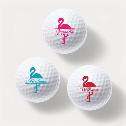 Flamingo Personalized Golf Ball Gift Set