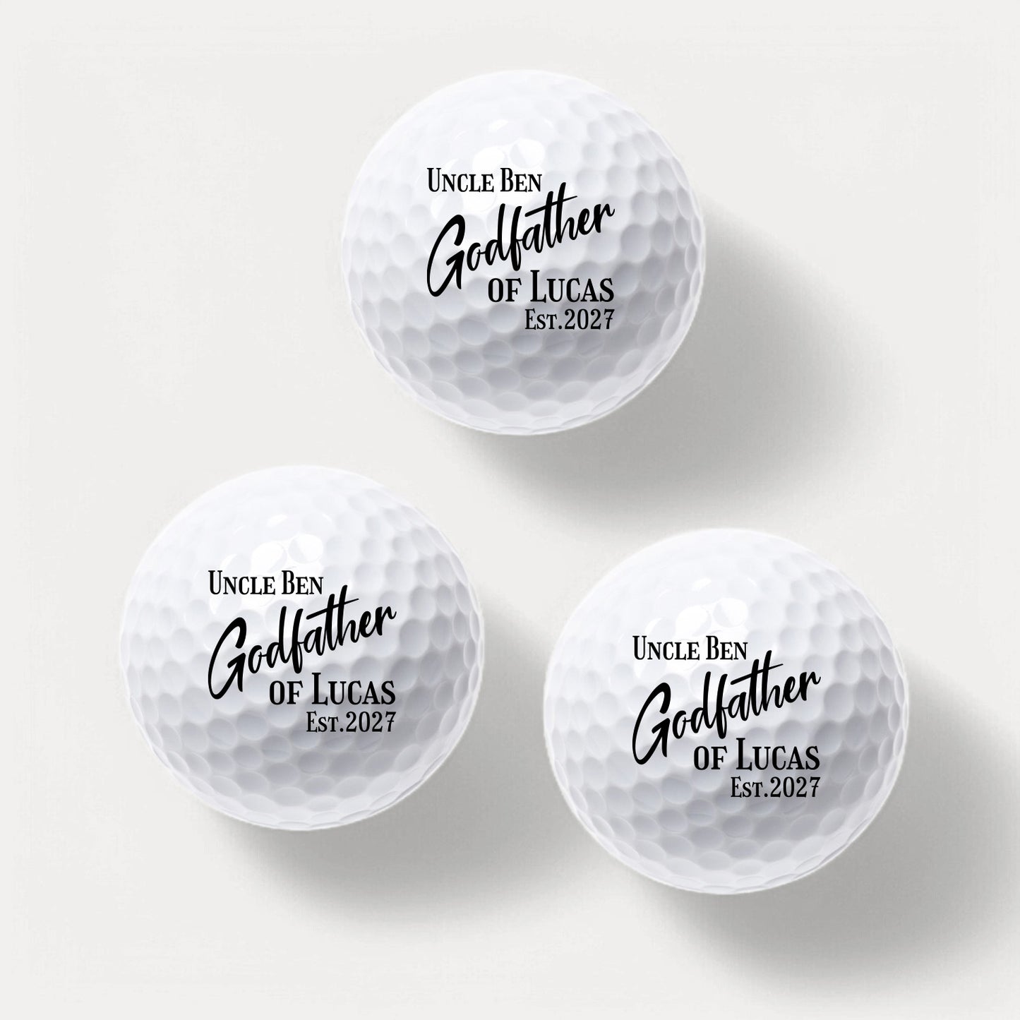 Godparent Personalized Golf Ball Gift Set