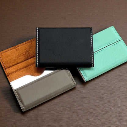 Signature Personalized Leather Business Card  Case