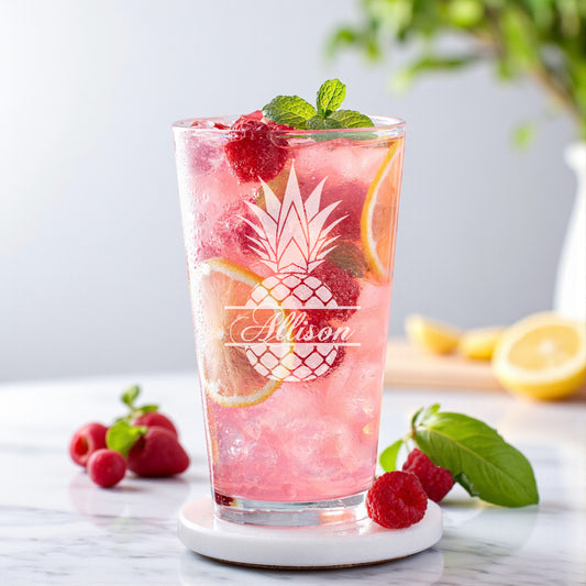 Pineapple Personalized Beer Glass