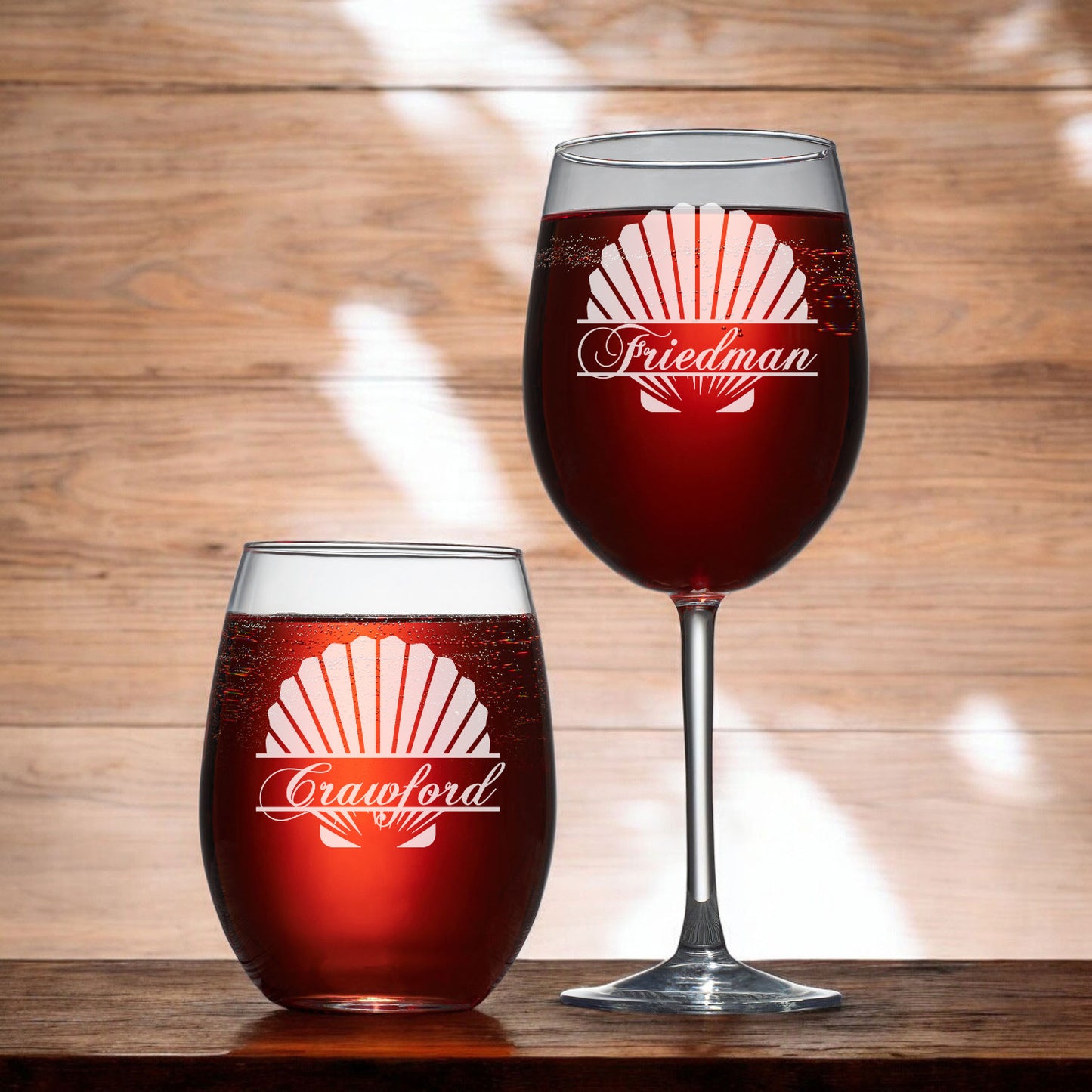 Seashell Personalized Wine Glass