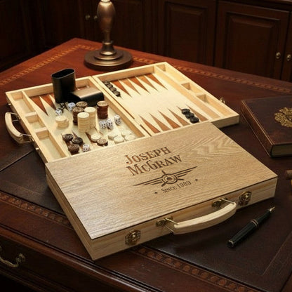 Aviator Pilot Personalized Backgammon Game Set