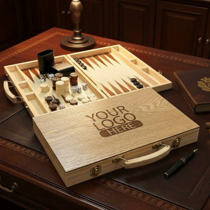 Custom Logo Personalized Backgammon Game Set