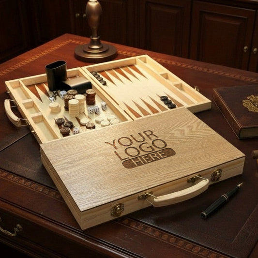 Custom Logo Personalized Backgammon Game Set
