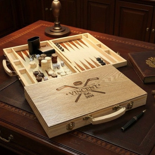 Hockey Personalized Backgammon Game Set