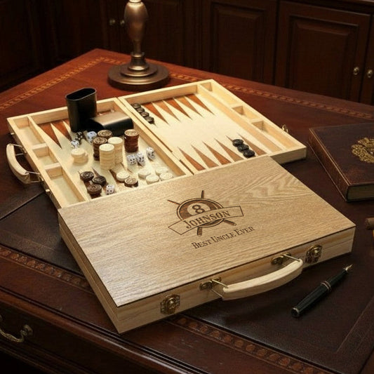 Pool Billiard Eight-Ball Personalized Backgammon Game Set