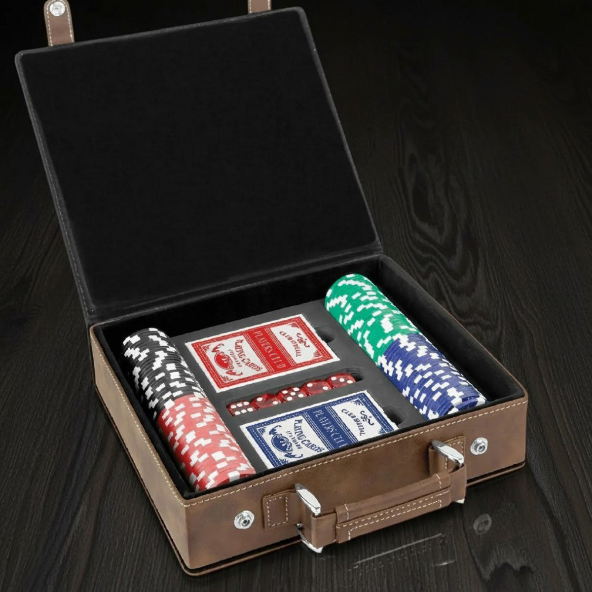 Custom Logo Personalized Leather Poker Gift Set