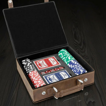 Custom Logo Personalized Leather Poker Gift Set