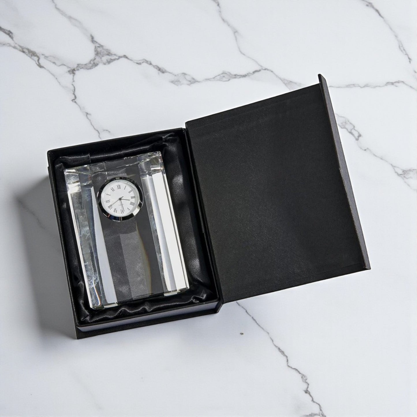 Monogram Personalized Optic Crystal Desk Clock