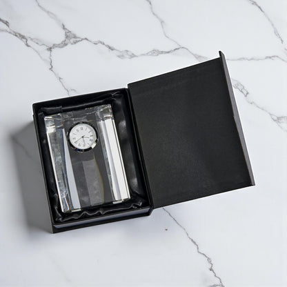 Monogram Personalized Optic Crystal Desk Clock