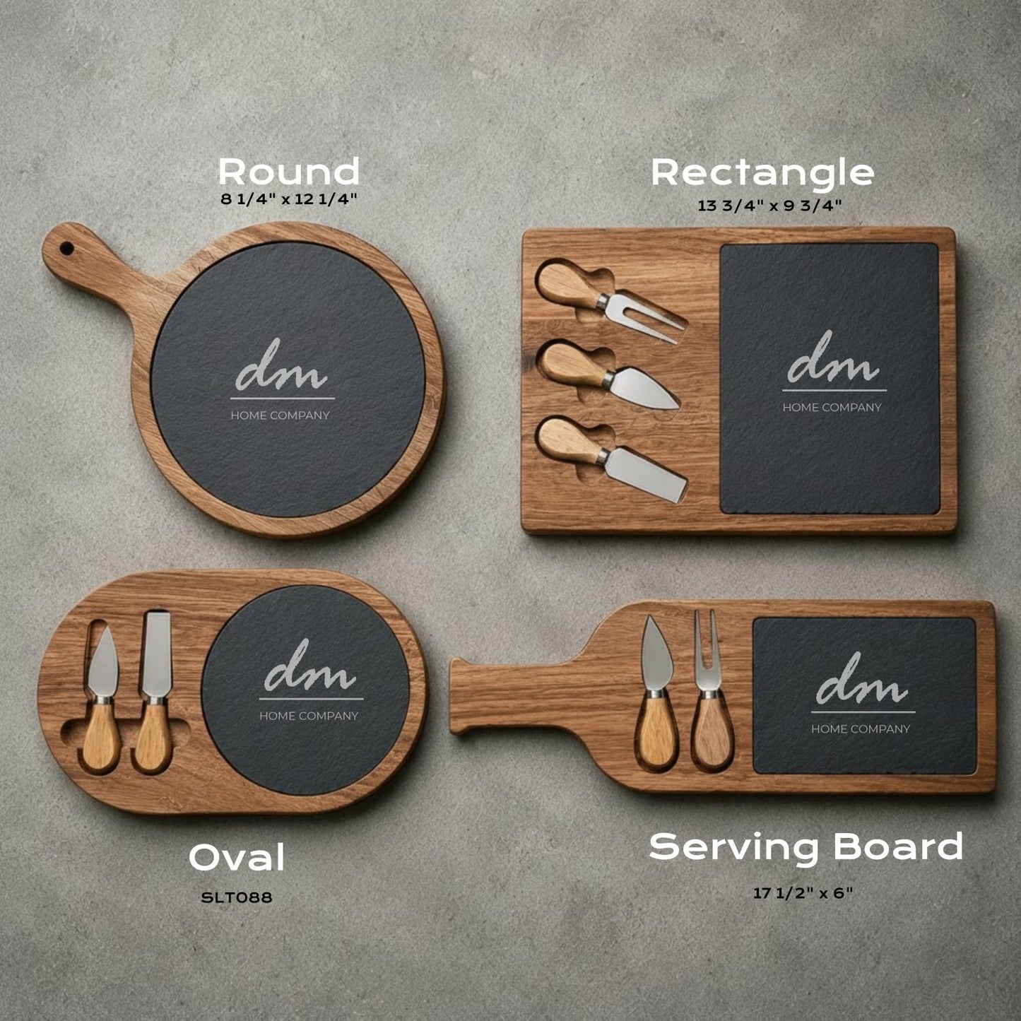 Anchor Personalized Slate & Wood Cheese Board