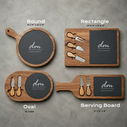 Anchor Personalized Slate & Wood Cheese Board