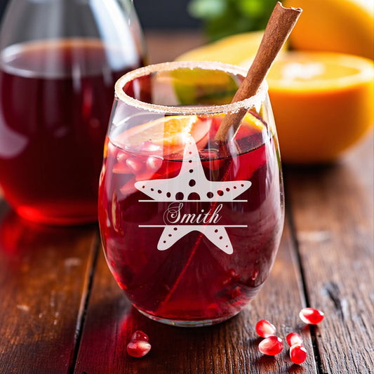 Starfish Personalized Wine Glass