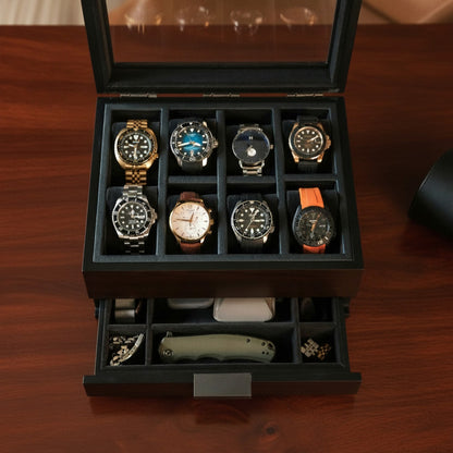 The Executive Personalized Modular 8 Slot Watch Box