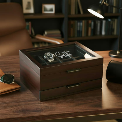 The Executive Personalized Modular 8 Slot Watch Box