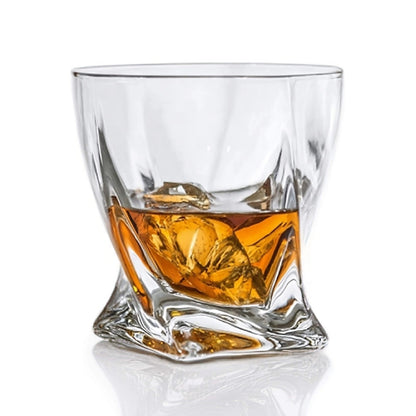 Monogram Personalized Twisted Whiskey Rocks Glass
