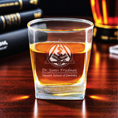 Medical Professionals Personalized Square Whiskey Glass